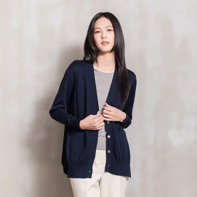 【perng yuh 芃諭名品】午後微風 V領 側開衩 針織長外套(2026 AW Collection|5C秋冬新品上市)
