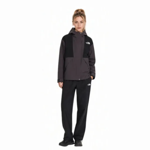 【The North Face】北臉 外套 女 運動連帽外套 防潑水 W REIGN ON 2.0 JACKET 黑灰 NF0A8J6YT6Z