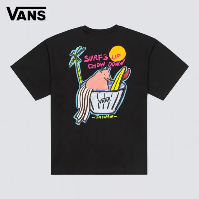 【VANS】Taiwan Culture 台灣限定 牛肉麵X衝浪 黑色短袖T恤