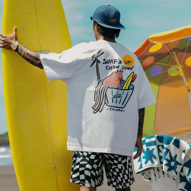【VANS】Taiwan Culture 台灣限定 牛肉麵X衝浪 白色短袖T恤