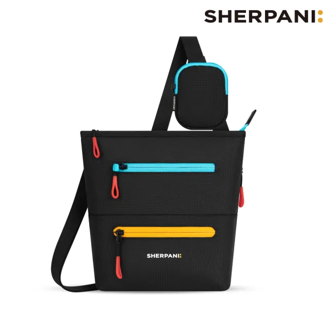【Sherpani】雙11 RFID 防潑水多功能斜背包 26I Sadie 4L｜黑彩色 (RFID屏蔽 撥水 附零錢包)