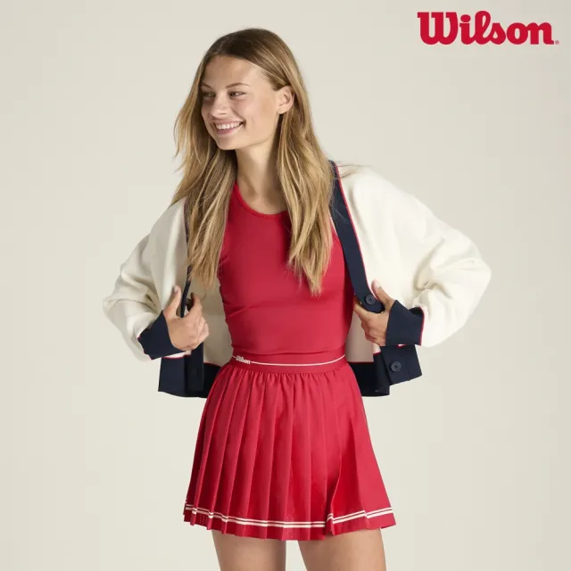 【WILSON】Laser Cut Pleat Dress Varsity Red 女款 服飾 連身裙 紅色 WE00080R044001