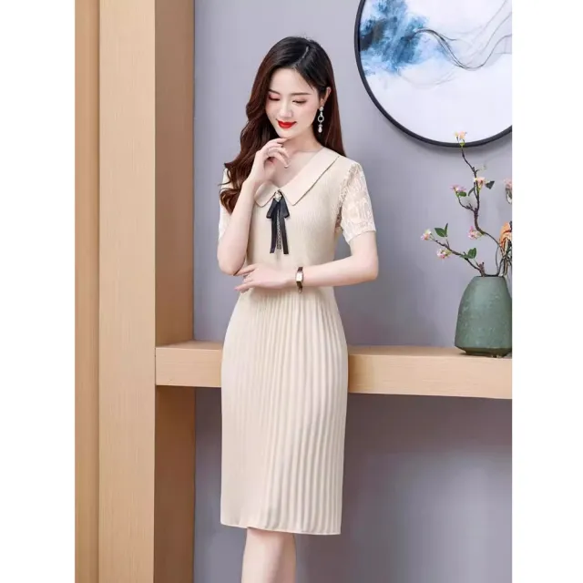 【巴黎精品】多款KC精品 連身洋裝印花連身裙長裙短袖A字裙子寬鬆顯瘦連衣裙大尺碼女裝(洋氣氣質k2bc51 A)