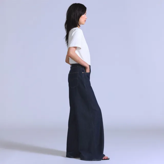 【LEVIS】BLUETAB™ 極寬鬆五口袋牛仔褲 / 萊賽爾纖維添加 / 深藍 女生牛仔褲 人氣新品 008X8-0002