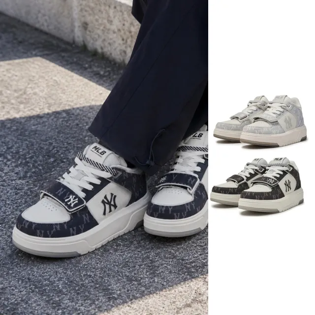 【MLB】Monogram老爹鞋 學長鞋 Chunky Liner系列 紐約洋基隊 (3ASXMDM6N-兩款任選)