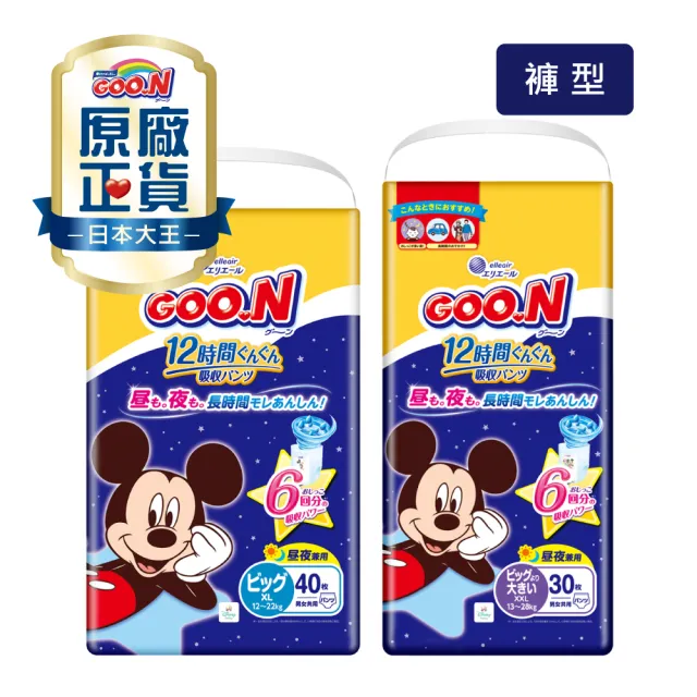 【GOO.N】日本大王12小時超吸收-褲型XL-XXL