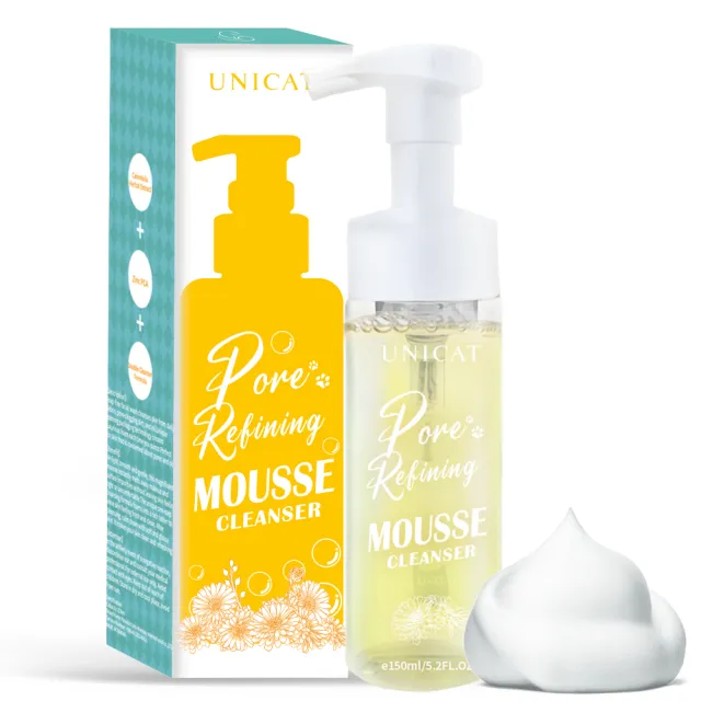 【UNICAT 變臉貓】全天零油光卸洗泡泡慕斯 洗面慕斯 150ml(任選 紅石榴/金盞花)臉部清潔 潔顏慕斯 洗卸慕斯