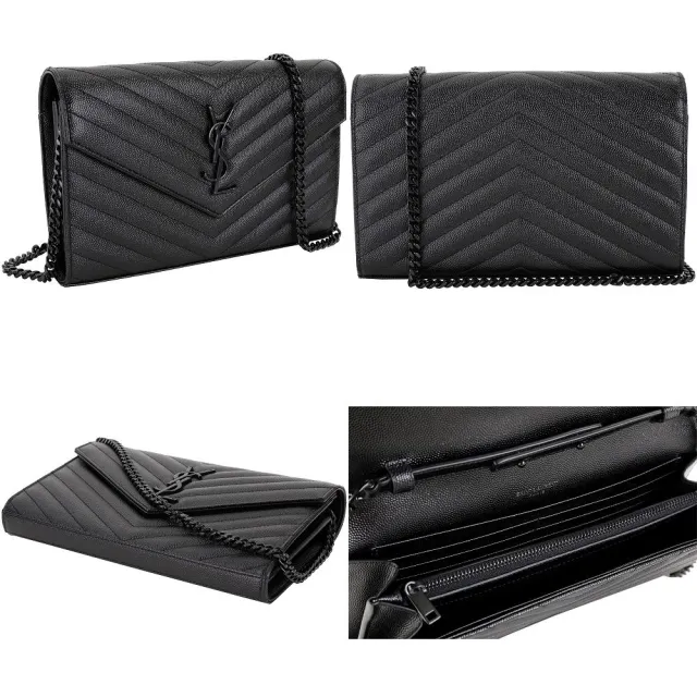 【YSL】Saint Laurent 大型 Monogram牛皮鍊帶斜背包-多款可選(肩背包 手拿包 鍊包)