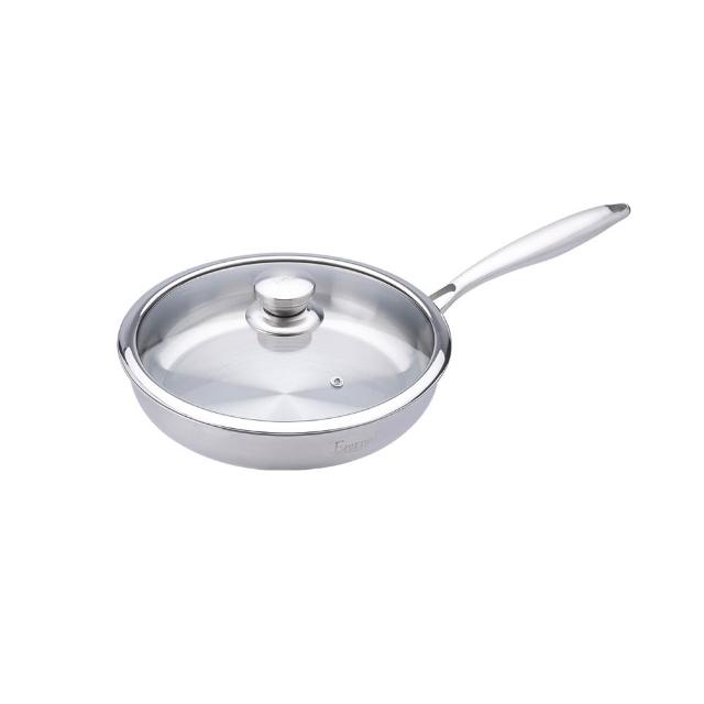 【CookPower 鍋寶】Eternal系列316不鏽鋼平煎鍋26CM-含蓋