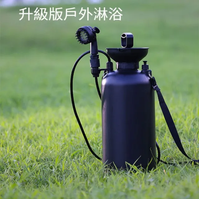【Quality 聚家】加壓沐浴機 戶外淋浴噴頭 便攜式沐浴機 寵物淋浴 無底座/結實耐摔/加粗壓縮/軟毛刷頭