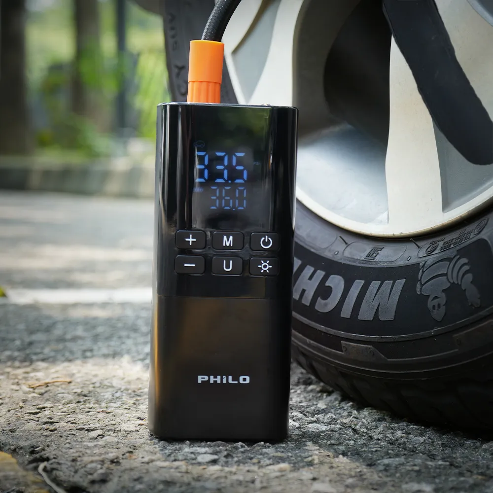 【Philo 飛樂】TP21Pro 6000Mah 雙供電 無線電動打氣機-雙數值顯示 (機車打氣機/打氣/充氣機/輪胎打氣機)