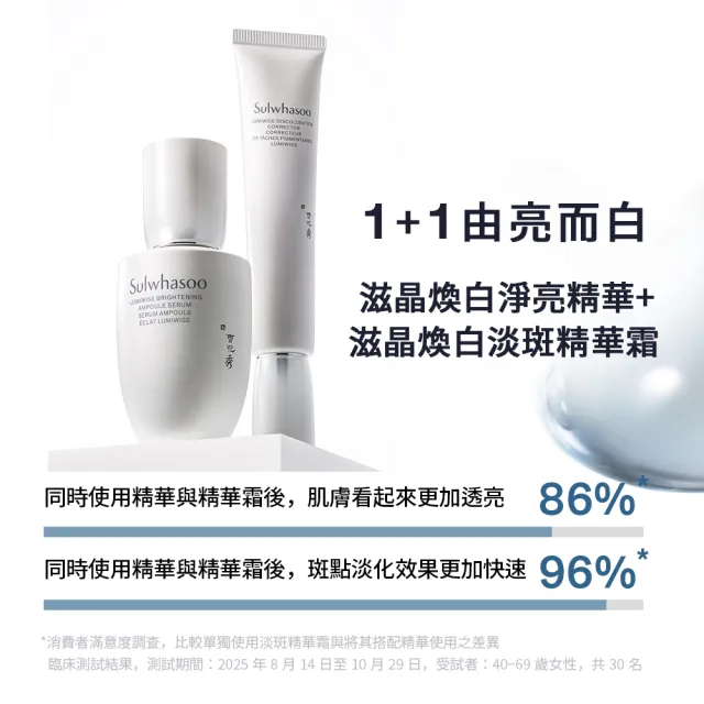 【Sulwhasoo 雪花秀】官方直營 滋晶煥白淡斑精華霜 30ml (精華霜/精華/淡斑/美白)