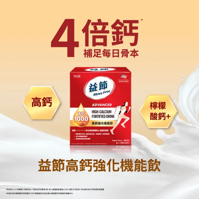 【Move Free 益節】高鈣強化機能飲4盒(1包10ml共120包/檸檬酸鈣/補鈣/關鍵/保健/鈣/補鈣保健食品)