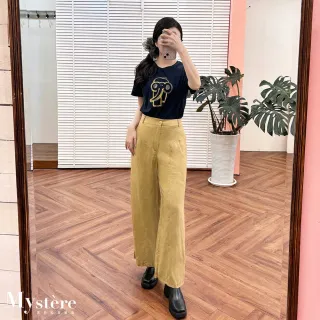 【my stere 我的時尚秘境】法式塗鴉撞色鑲鑽大象T 藏青 親膚T恤 彈性T 休閒T 涼感T