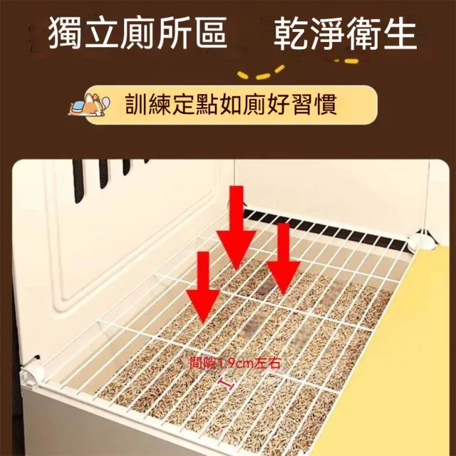 SweetPet甜寵 狗籠子 狗狗別墅（106*46*52CM） 帶廁所一體 室內家用泰迪圍欄 寵物狗窩