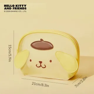 【SANRIO 三麗鷗】正版授權布丁狗透氣網布化妝包收納包零錢包(閨蜜女兒女友生日聖誕交換禮物)
