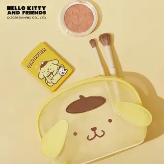 【SANRIO 三麗鷗】正版授權布丁狗透氣網布化妝包收納包零錢包(閨蜜女兒女友生日聖誕交換禮物)