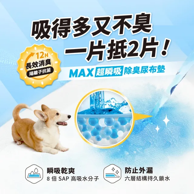 【汪喵星球】消臭瞬吸尿布墊-4入組(犬貓清潔 尿布墊)