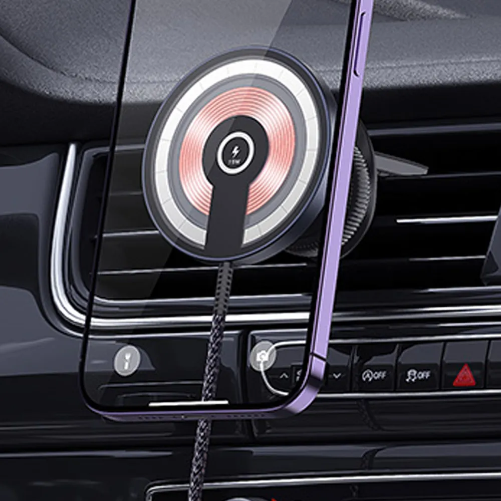 【TOTU】快充磁吸無線充電手機支架 15W 桌面/車用出風口 Magsafe/iPhone/安卓手機適用