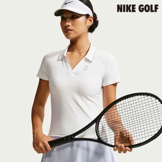 【NIKE GOLF】NikeCourt Slam 女款 Dri-FIT 短袖有領衫 白色(IU0851-100)