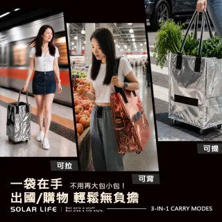 【索樂生活】折疊購物車袋 登機 行李箱 s號 購物推車 有輪子的購物袋 拖車包 菜籃車 折疊拖拉袋