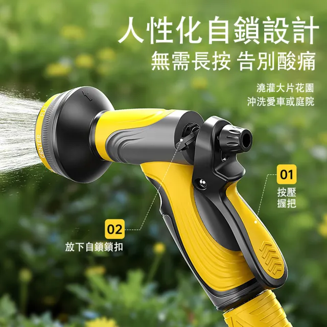【MUAN】金屬高壓洗車園藝噴槍(10段水型/強力增壓水槍/澆花噴槍/花灑噴頭/洗車清潔/園藝工具)