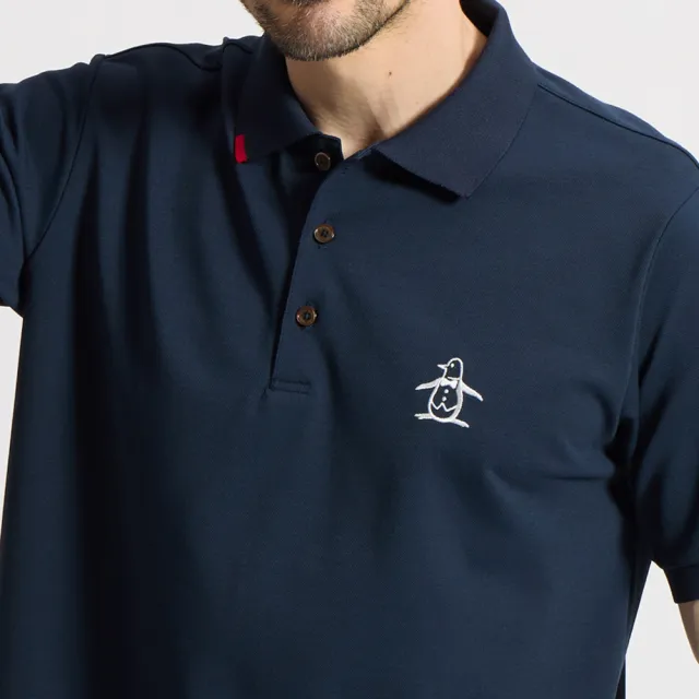 【Munsingwear】企鵝牌 男款深藍色 經典刺繡撞色點綴短袖 Polo 衫 MGXJ2026
