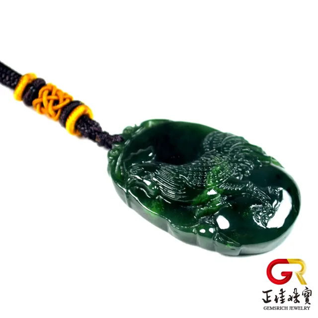 【正佳珠寶】和田碧玉_天然Ａ貨｜十二生肖 雞｜中國結吊墜(雞｜精密高質感雕刻：CNJ3825-10)