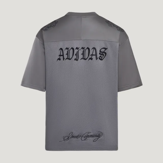 【adidas 愛迪達】Og Jersey 男 T恤 運動上衣 休閒短袖 復古足球衣 灰(LD3866)