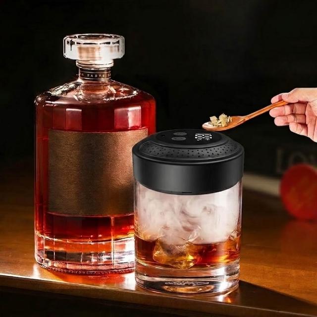 【poko】調酒煙燻器禮盒 雞尾酒煙燻器 電動一鍵煙燻 分子料理 居酒屋 帶情境燈 威士忌煙燻機 無菜單料理