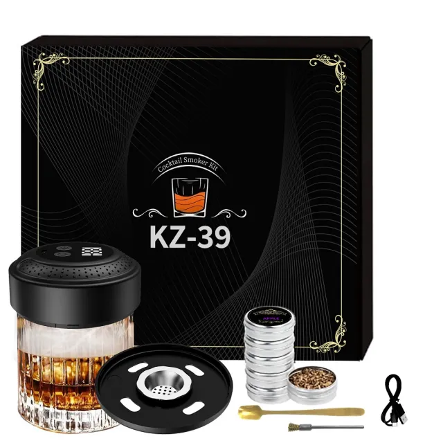 【poko】調酒煙燻器禮盒 雞尾酒煙燻器 電動一鍵煙燻 分子料理 居酒屋 帶情境燈 威士忌煙燻機 無菜單料理