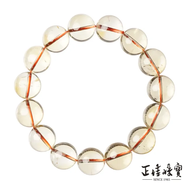 【正佳珠寶】黃水晶 頂級極淨體 14.4-14.8mm 黃水晶手珠