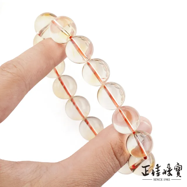 【正佳珠寶】黃水晶 頂級極淨體 13.8-14.3mm 黃水晶手珠