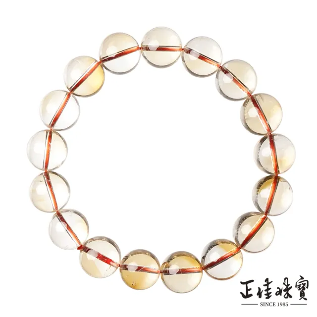 【正佳珠寶】黃水晶 頂級極淨體 12.4-12.8mm 黃水晶手珠