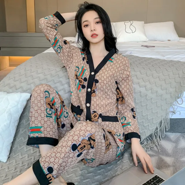 【巴黎精品】雙11現貨限搶 女絲質居家睡衣套裝冰絲短袖睡衣(薄款V領多款a1at10)S