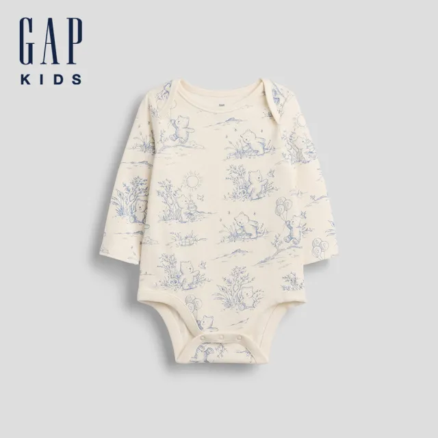 【GAP】嬰兒First Favorites有機棉小熊包屁衣-田園印花(909086)