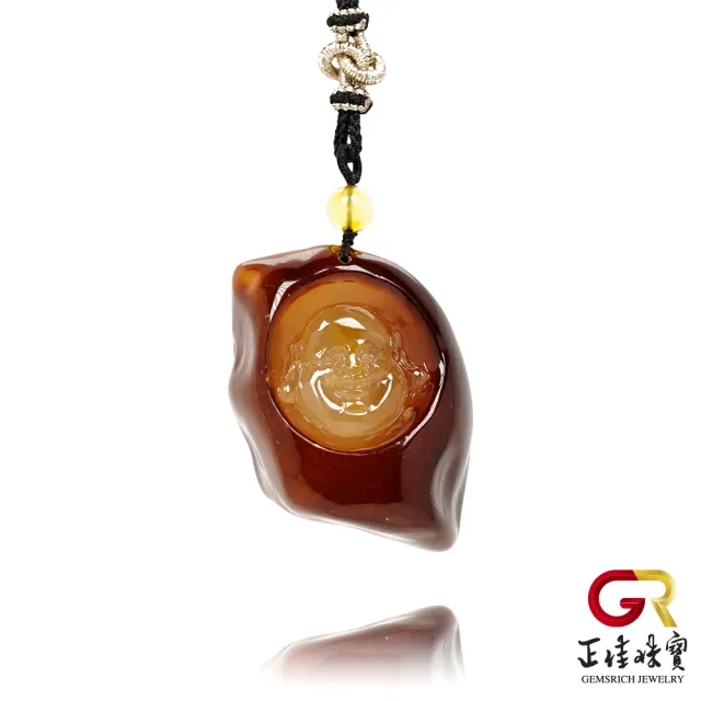 【正佳珠寶】蜜蠟琥珀頂級紅皮19.7g大肚佛吊墜