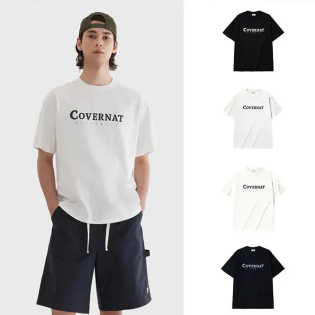 【COVERNAT】官方旗艦館 男女款- Logo短袖T恤 (UNI短袖上衣 黑/萊姆綠/燕麥/白色)