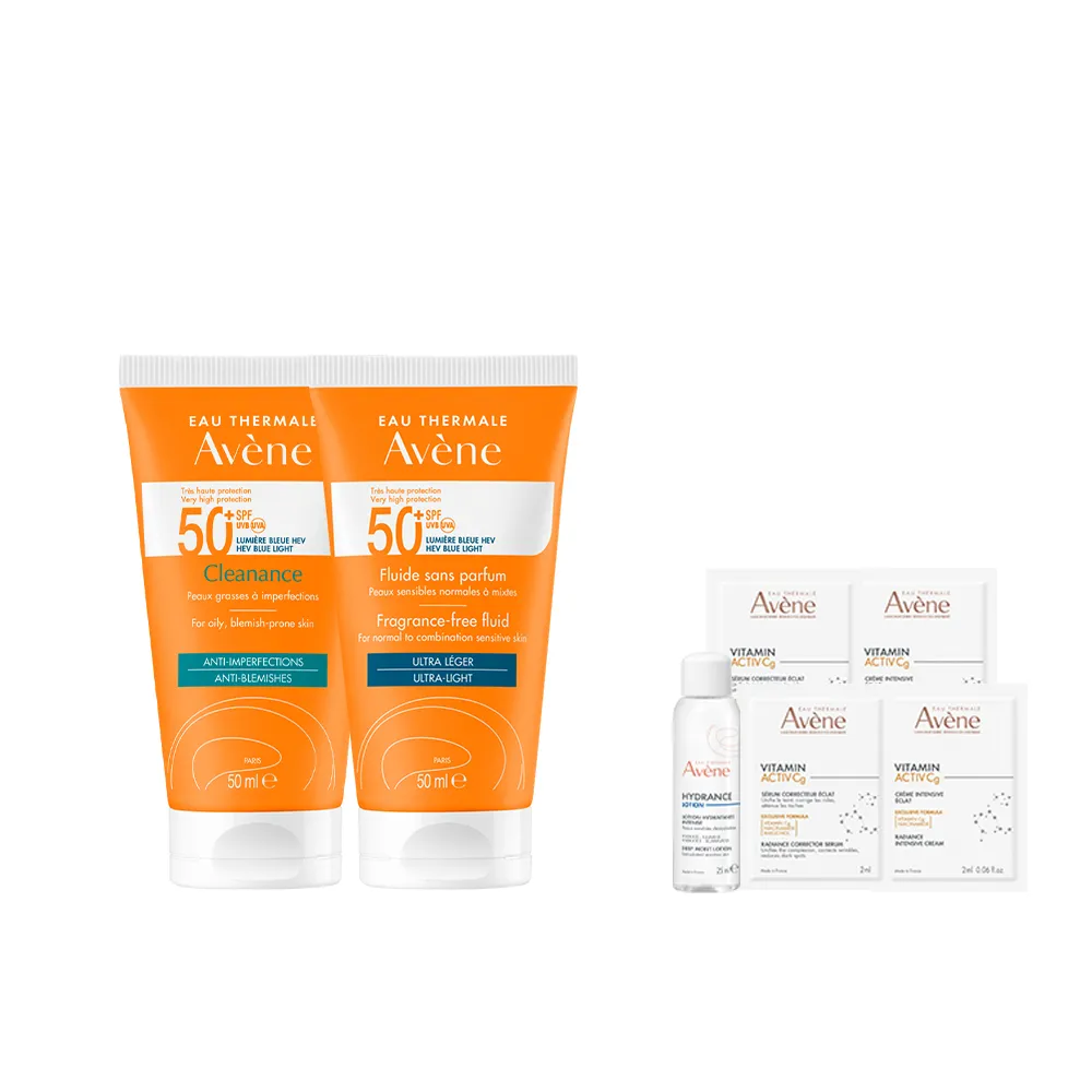 【Avene 雅漾】官方直營 抗藍光超能無香/控油防曬50ml_2入(海洋友善/防曬乳)