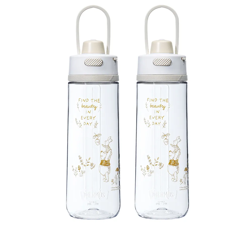 【THERMOS 膳魔師】獨家專售_小熊維尼找橡實篇彈蓋輕水瓶710ml+710ml(TP4329WP-AGBG)