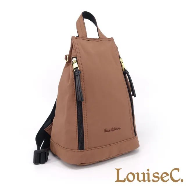 【LouiseC.】雙11 Tree House 輕巧日本防水尼龍 牛皮 三角造型中性手提後背包 3色 防盜設計