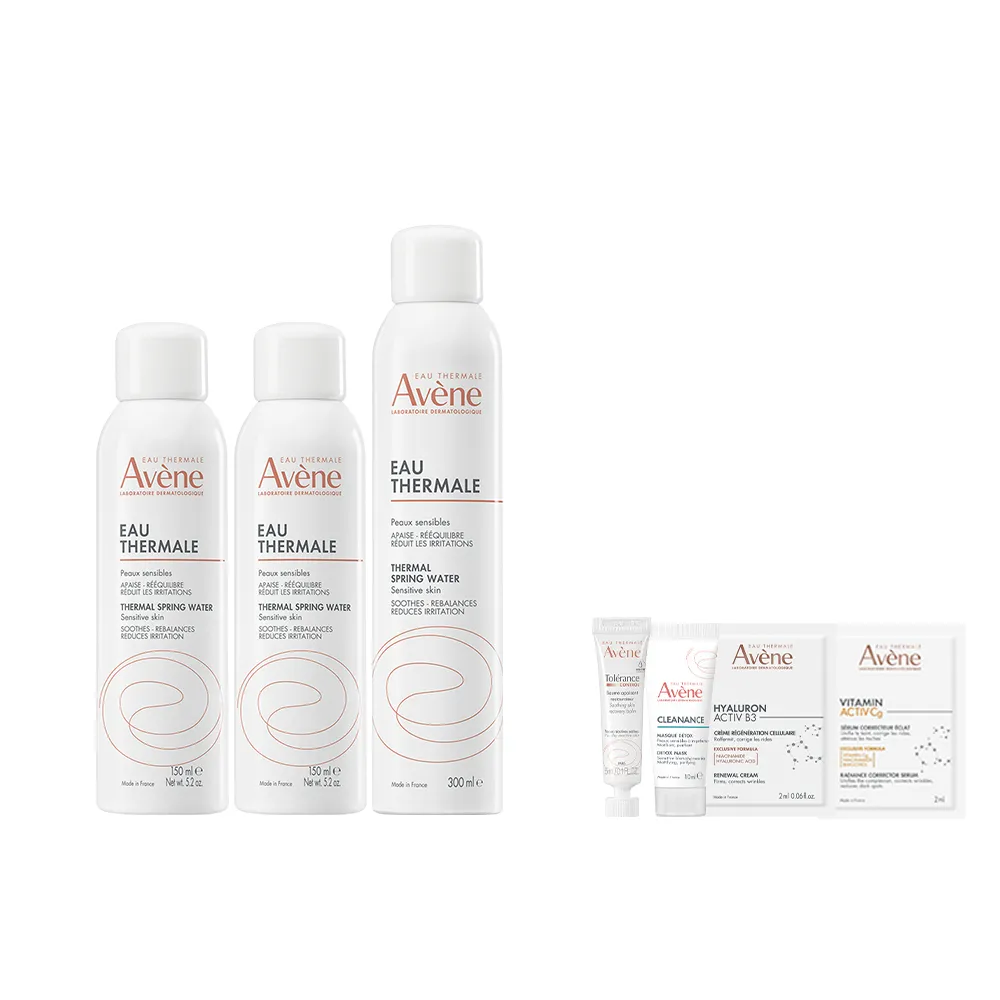 【Avene 雅漾】官方直營 活泉水精選套組_300mlx1+150mlx2(化妝水/噴霧/穩膚)