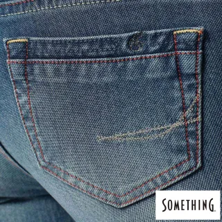 【SOMETHING】女裝 NEO FIT 保溫窄直筒牛仔褲(拔淺藍)
