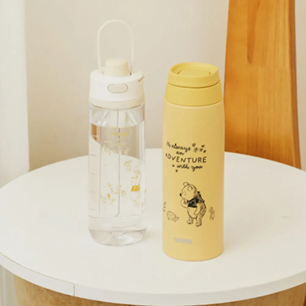 【THERMOS 膳魔師】獨家專售_小熊維尼不鏽鋼真空保溫杯750ml-輕水瓶710ml(JOO-750WP+TP4329WP)