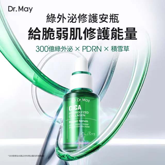 【Dr. May 美博士】紅膠原煥膚新生精華30ml / 積雪草保濕精華30ml_任選1入+B12紅外泌眼霜20ml 牛奶外泌體