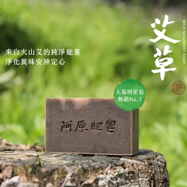 【阿原】momo獨家-艾草皂100gx10入(手工皂.修護淨化.香茅精油.潔膚.獨家組)
