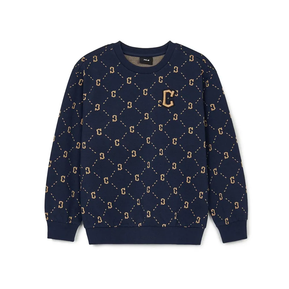 【MLB】童裝 大學T Monogram系列 克里夫蘭守護者隊(7AMTMD144-45NYS)