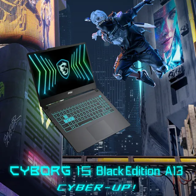 遊戲手把組★【MSI 微星】15.6吋i7-13620H RTX4050電競筆電(Cyborg 15/8G/512G SSD/W11/A13VE-2468TWNN)