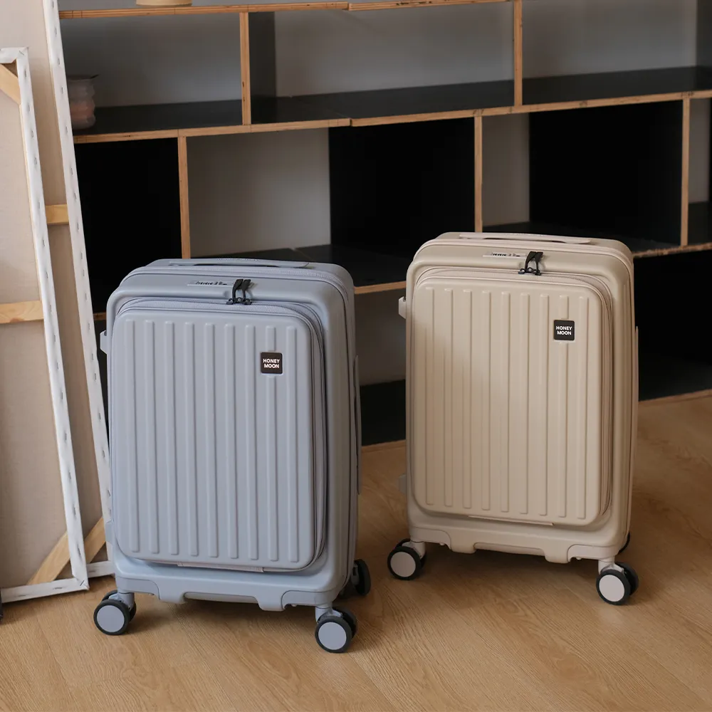 【Honeymoon】20吋前開式多功能旅行箱(前開式/登機箱/拉鍊旅行箱)