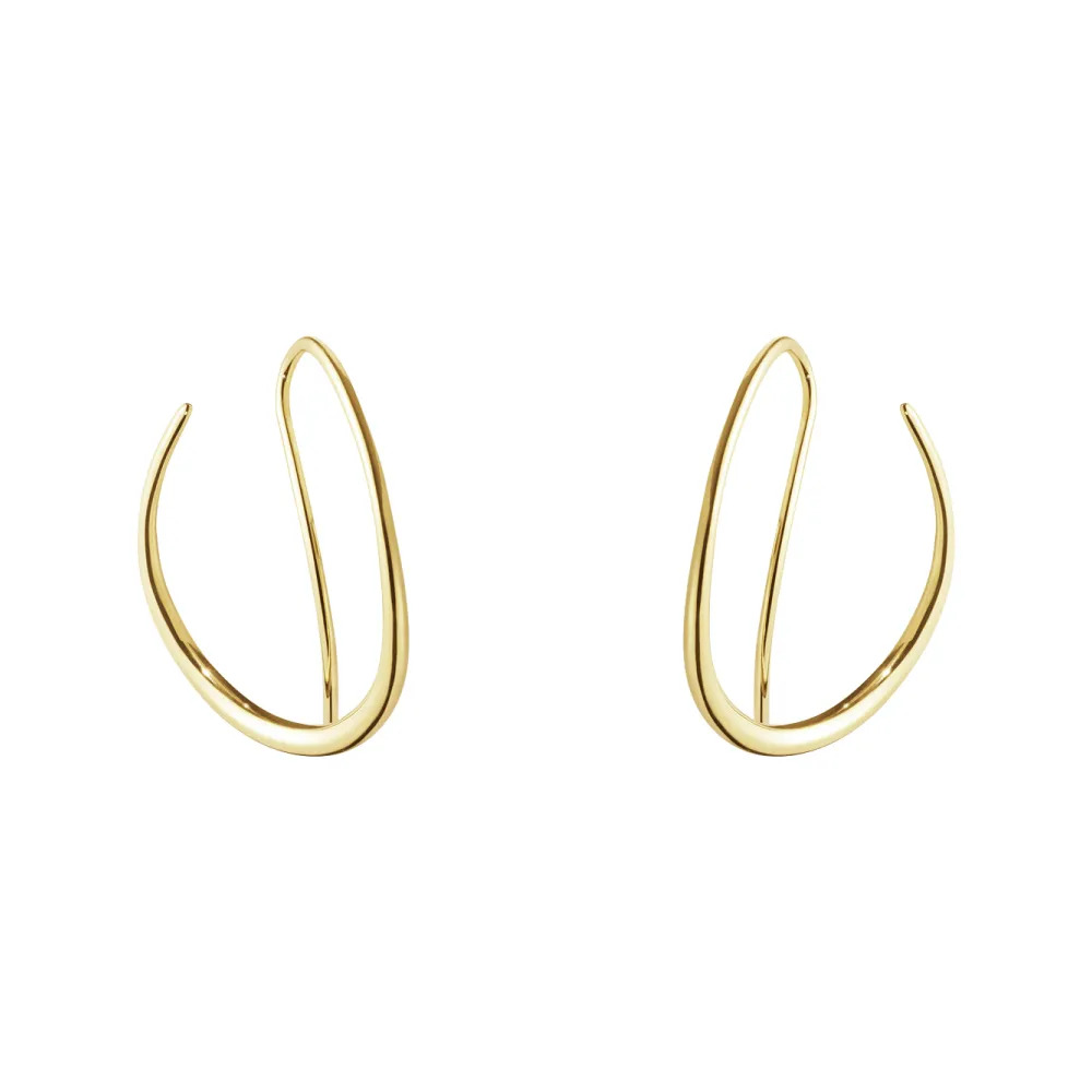 【Georg Jensen 喬治傑生】OFFSPRING 圈式耳環 (18K黃金)